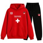 Jogging enfant suisse rouge et noir - surv�tement foot (3 - 14 ans) (taille 7 - 8 ans, couleur rouge) ...