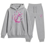 Jogging fille licorne gris sweat a capuche et pantalon - 3 a 14 ans (npz)