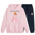 Jogging fille princesse rose - ensemble sweat et pantalon 3 - 14 ans (npz)