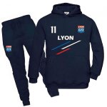 Jogging surv�tement de foot lyon rayures enfant (taille 12 / 14 ans, couleur bleu)