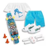 Jouet de skateboard avec pantalon, scooter a doigts, chaussures et outils, mini jouet de skateboard en ...