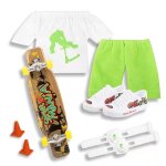 Jouet de skateboard avec pantalon, scooter a doigts, chaussures et outils, mini jouet de skateboard en ...