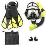 Jsjm - masque de plonge sous - marine professionnel 1 + 1 + 1, equipement avec lunettes hd anti - bue, ...