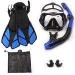 Jsjm - masque de plonge sous - marine professionnel 1 + 1 + 1, equipement avec lunettes hd anti - bue, ...