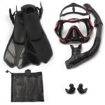 Jsjm - masque de plonge sous - marine professionnel 1 + 1 + 1, equipement avec lunettes hd anti - bue, ...