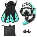 Jsjm - masque de plonge sous - marine professionnel 1 + 1 + 1, equipement avec lunettes hd anti - bue, ...
