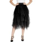 Jupe tutu en tulle superpos�e fil perl� 3 couches doublure elastique, finition asym�trique bas noire ...