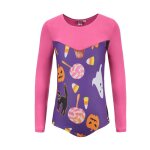 Justaucorps d'halloween a manches longues avec motif tte de citrouille, costume de ballet, gymnastique, ...