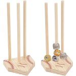 Kal - 2 ensemble support d'exposition pour bague de baseball en bois prsentoir organisateur a bagues ...