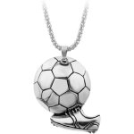Kal - collier ballon de football pour hommes, collier pendentif espadrille de football avec chane de ...