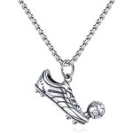 Kal - colliers pour homme, collier homme acier inoxydable, football collier homme argent, chaussures ...