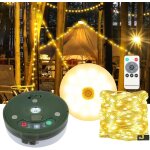 Kal - guirlande lumineuse de camping enroulable, 10 m, 8 modes, etanche, portable, avec charge usb, lanterne ...