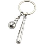 Kal - porte - cls batte de baseball - porte - cls de batte de baseball avec balle de baseball argente ...