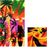 Kal - serviette de plage en microfibres 100x180cm drap de plage de bain grande taille et a schage rapide ...