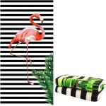 Kal - serviette de plage en microfibres 100x180cm drap de plage de bain grande taille et a schage rapide ...