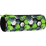 Kal - trousse ronde pour garon, zippe, football, pour un joueur, noire et verte 22x8x8 cm (football ...