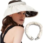 Kal - visire femme, anti uv casquette visire, visiere casquette, large bord chapeau de plage, casquette ...