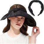 Kal - visire femme, anti uv casquette visire, visiere casquette, large bord chapeau de plage, casquette ...