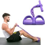 Kalanka - 1 x bande de r�sistance avec p�dales, corde a tirer pour crunchs avec repose - pieds, exerciceur ...