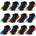 Kalanka - lot de 12 chaussettes pour enfants chaussettes de sport pour garons chaussettes courtes coton ...