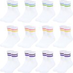 Kalanka - lot de 12 paires de chaussettes de tennis en coton pour fille et garçon Kalanka - lot de 12 paires de chaussettes de tennis en coton pour fille et garçon