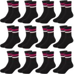 Kalanka - lot de 12 paires de chaussettes de tennis en coton pour fille et garçon taille 27 - 38 Kalanka - lot de 12 paires de chaussettes de tennis en coton pour fille et garçon taille 27 - 38