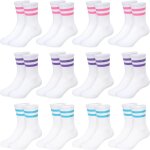 Kalanka - lot de 12 paires de chaussettes de tennis en coton pour fille et garçon taille 27 - 38 Kalanka - lot de 12 paires de chaussettes de tennis en coton pour fille et garçon taille 27 - 38
