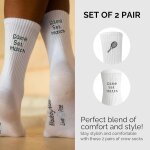 Kalanka - lot de 2, 4, 8 paires de chaussettes de tennis, blanches, unisexes, en coton, avec broderie, ... Kalanka - lot de 2, 4, 8 paires de chaussettes de tennis, blanches, unisexes, en coton, avec broderie, ...