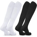 Kalanka - lot de 2 paires de chaussettes de football longues - unisexe - confortables - antidrapantes ...