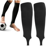 Kalanka - 2 paires stirrup chaussettes de football homme garon noir, chaussette foot enfant football ...