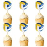 Kalanka - 24pcs d�coration de cupcake de volley - ball double face d�coration de cupcake de volley - ...