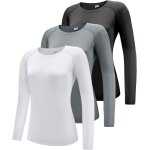 Kalanka - lot de 3 chemises de course a pied a manches courtes / longues pour femme, protection solaire ...