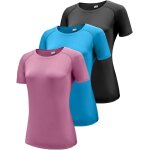 Kalanka - lot de 3 chemises de course a pied a manches courtes / longues pour femme, protection solaire ...