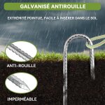 Kalanka - 30cm piquets d'ancrage résistants en acier galvanisé antirouille avec crochets en j pour tentes ... Kalanka - 30cm piquets d'ancrage résistants en acier galvanisé antirouille avec crochets en j pour tentes ...