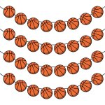 Kalanka - lot de 8 guirlandes de basket - ball a suspendre sur le thème du sport, bannière d'anniversaire ... Kalanka - lot de 8 guirlandes de basket - ball a suspendre sur le thème du sport, bannière d'anniversaire ...