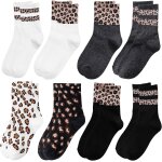 Kalanka - lot de 8 paires de chaussettes de tennis pour femme - motif lopard - 39 - 42 - chaussettes ...
