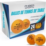 Kalanka - balles de ping - pong 3 etoiles [24 pi�ces] orange - propri�t�s de jeu parfaites - id�ales ...
