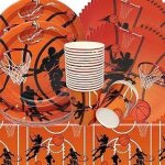 Kalanka - basketball anniversaire dcoration, 61 pices basketball party vaisselle set assiettes tasses ...