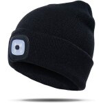 Kalanka - bonnet a led rechargeable par usb avec lampe frontale 4 led - bonnet tricot chaud pour l'hiver ...