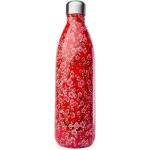 Kalanka - - bouteille isotherme originals flowers rouge 1l - 24h froid et 12h chaud - etanche, sans bpa ...