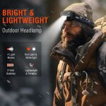 Kalanka - br01 lampe frontale led ultra puissante, lampes frontales lumire rouge pile aaa avec 4 modes, ...