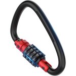 Kalanka - cadenas a combinaison, mousqueton robuste a 4 chiffres, cadenas a code en forme de d pour cble ...