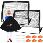 Kalanka - cage de foot, lot de 2 but de foot enfant exterieur avec 6 cnes de football et sac de transport, ...
