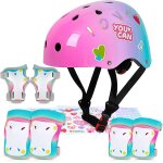 Kalanka - casque velo enfant casque protection trotinette filles et garons licorne genouillres et coudires ...