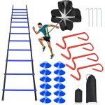 Kalanka - ensemble de matériel d'entraînement pour echelle de vitesse et d'agilité, comprend 12 echelons ... Kalanka - ensemble de matériel d'entraînement pour echelle de vitesse et d'agilité, comprend 12 echelons ...