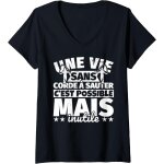 Kalanka - femme une vie sans corde a sauter c'e t - shirt avec col en v Kalanka - femme une vie sans corde a sauter c'e t - shirt avec col en v