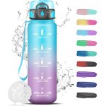 Kalanka - gourde, bouteille d'eau 1l, gourde motivation anti fuite, gourde gradue pour 1 journee, facile ...