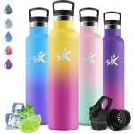 Kalanka - gourde isotherme 1l, poigne de transport, bouteille isotherme, anti - fuite, gourde paille, ...