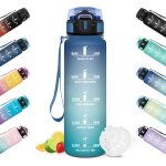 Kalanka - gourde sport, conception etanche gourde 500ml, avec echelle de temps, bouteille, rutilisable, ...