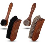 Kalanka - kit d'entretien des chaussures en crin de cheval - manche en bois de htre laqu - brosse en ...